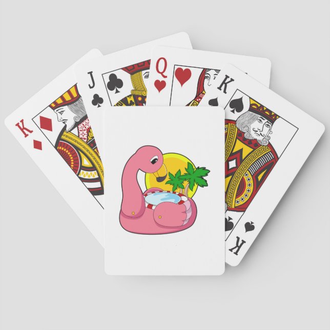 Flamingo with Pool Playing Cards (Back)