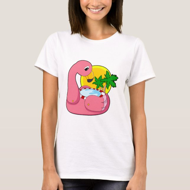 Flamingo with Pool T-Shirt (Front)