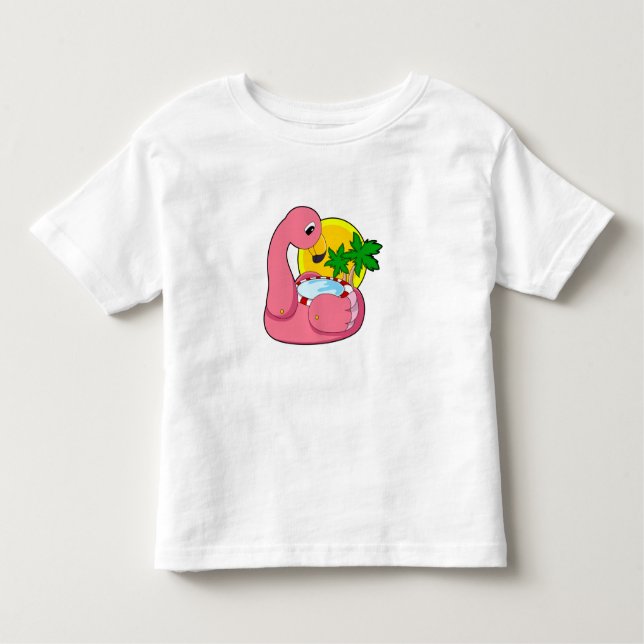 Flamingo with Pool Toddler T-Shirt (Front)