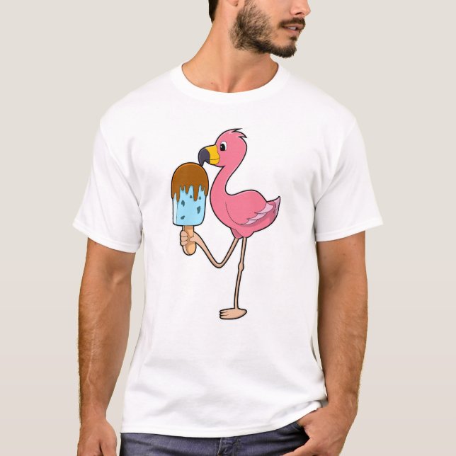Flamingo with Popsicle T-Shirt (Front)