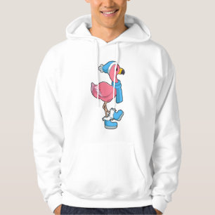Flamingo with Scarf & Hat Hoodie