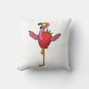 Flamingo with Strawberry Cushion