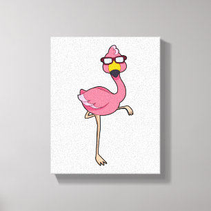 Flamingo with Sunglasses Canvas Print