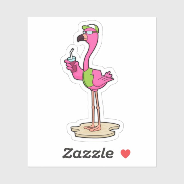 Flamingo with Sunglasses & Cap (Sheet)