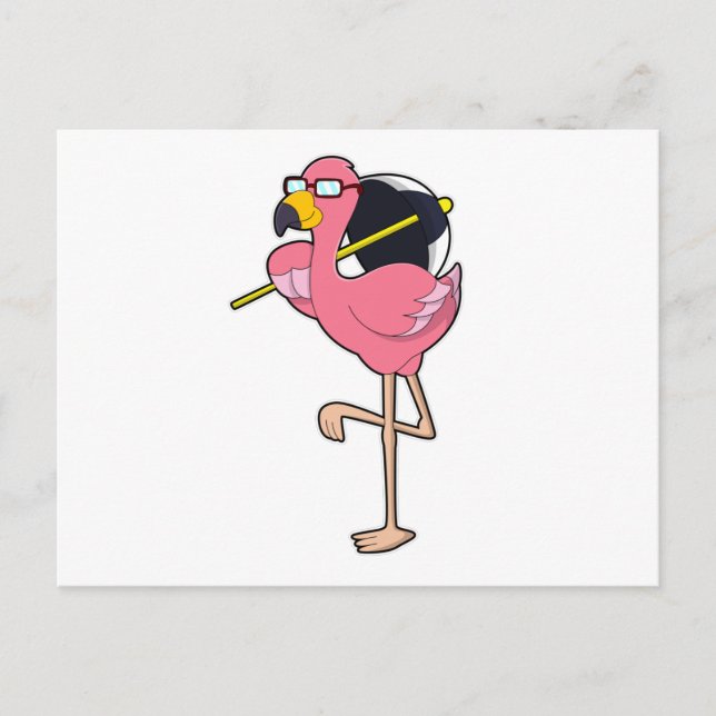 Flamingo with Umbrella Postcard (Front)