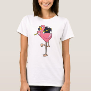 Flamingo with Umbrella T-Shirt