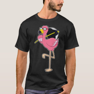 Flamingo with Umbrella T-Shirt