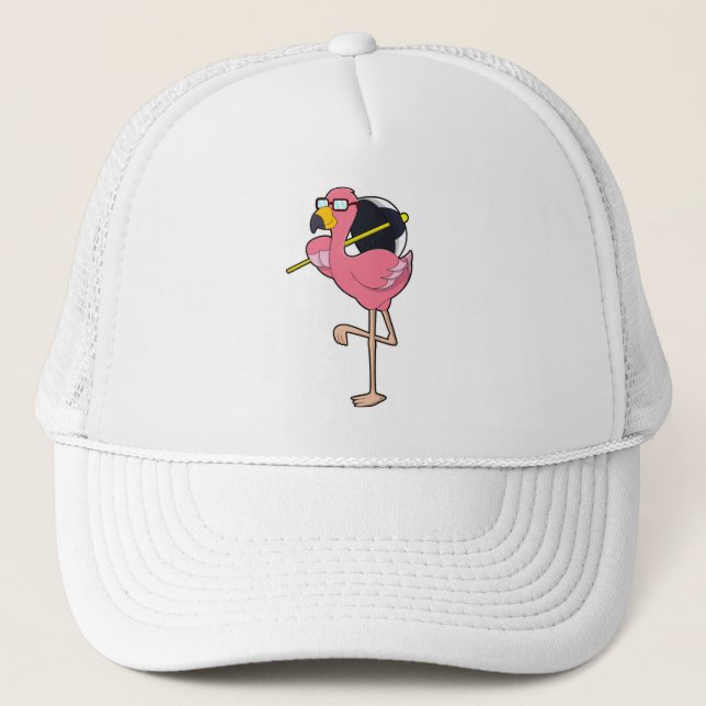 Flamingo with Umbrella Trucker Hat (Front)