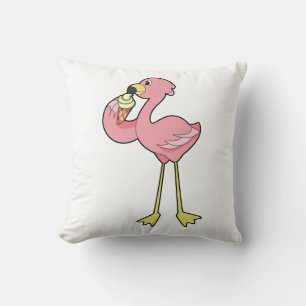 Flamingo with Waffle ice cream Cushion