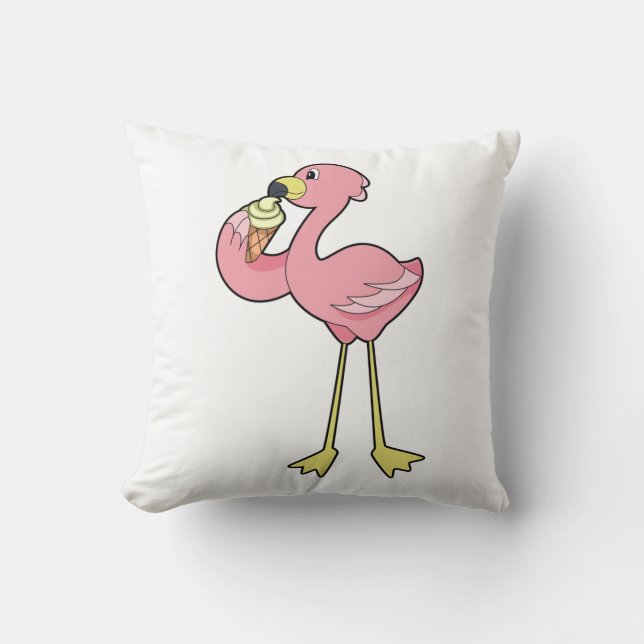 Flamingo with Waffle ice cream Cushion (Front)