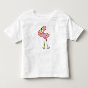 Flamingo with Waffle ice cream Toddler T-Shirt
