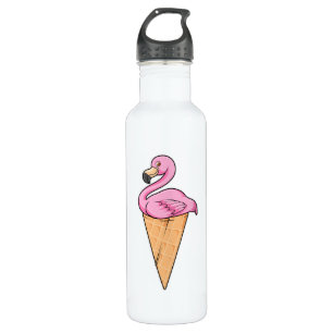 Flamingo with Waffle of Ice cream 710 Ml Water Bottle