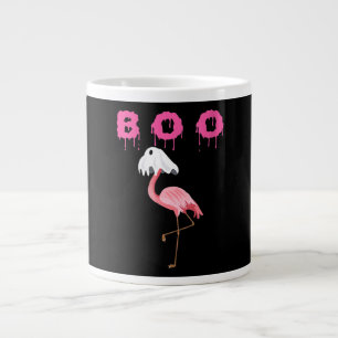 Flamingo Womens Flamingo Boo Ghost Halloween Large Coffee Mug