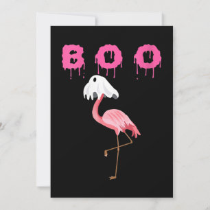 Flamingo Womens Flamingo Boo Ghost Halloween Save The Date