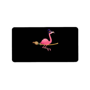 Flamingo Womens Funny Flamingo Witch Halloween Label