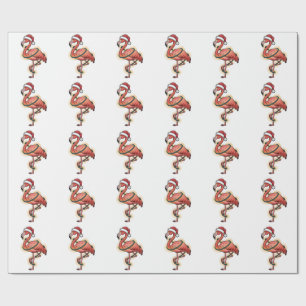 Flamingo Wrapped In Christmas Light Pink Bird    Wrapping Paper