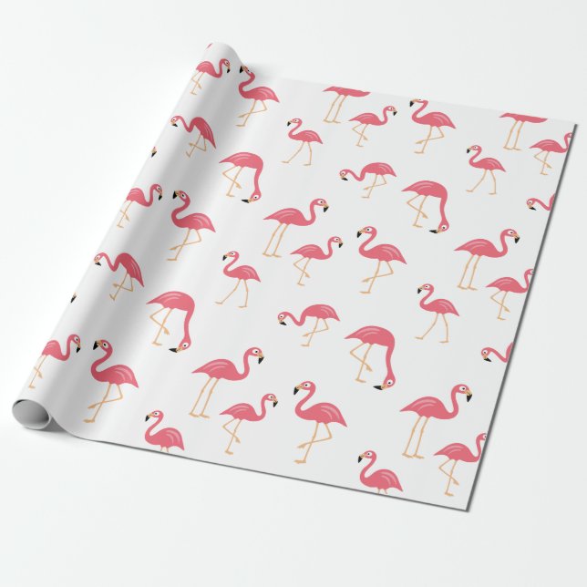 Flamingo Wrapping Paper (Unrolled)