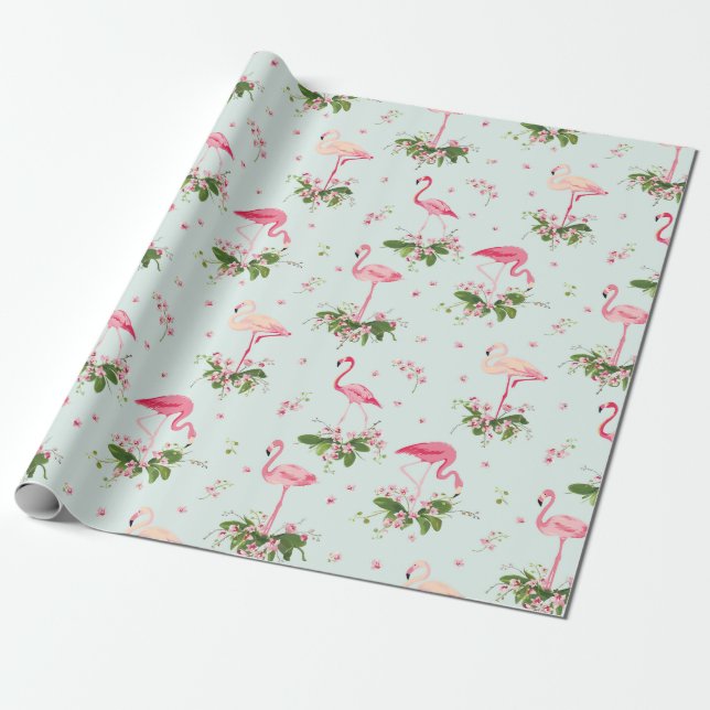 Flamingo Wrapping Paper (Unrolled)