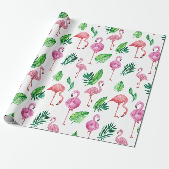 Flamingo Wrapping Paper (Unrolled)