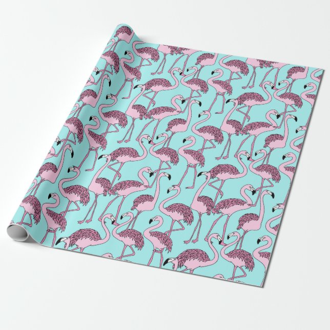 Flamingo Wrapping Paper (Unrolled)