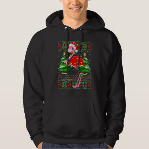 Flamingo Xmas Lights Ugly Santa Flamingo Christma Hoodie