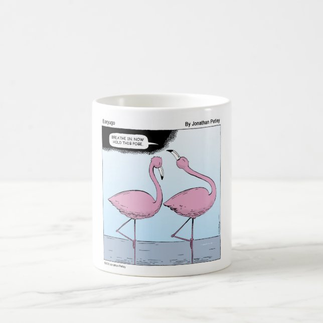 flamingo yoga coffee mug (Center)
