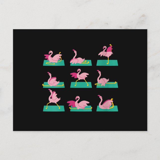 Flamingo Yoga Poses Meditation Workout Exercise Postcard (Front)