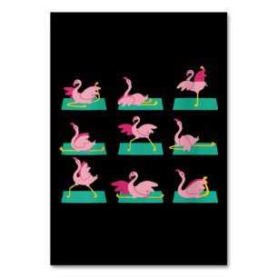 Flamingo Yoga Poses Meditation Workout Exercise Table Number