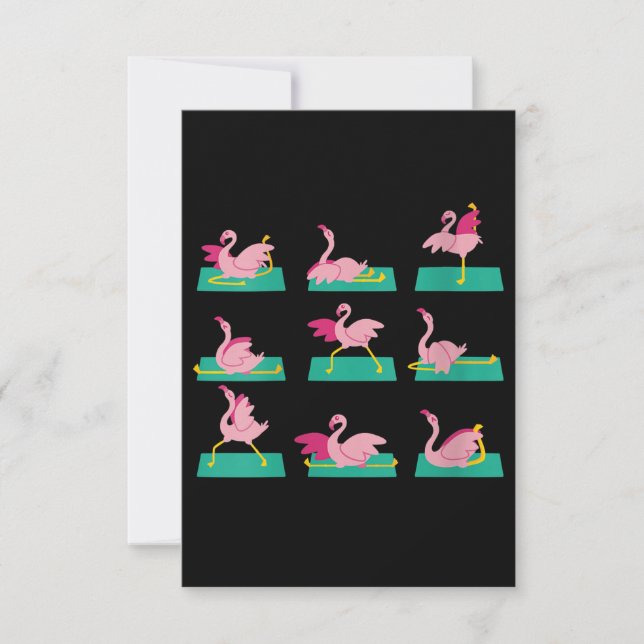 Flamingo Yoga Poses Meditation Workout Exercise Thank You Card (Front)