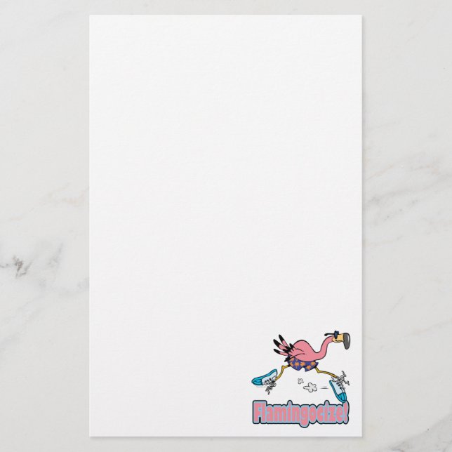 flamingocize jogging flamingo cartoon stationery (Front)