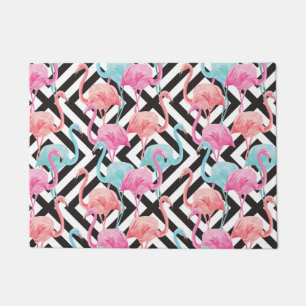 Flamingoes on Bold Design Pattern Doormat
