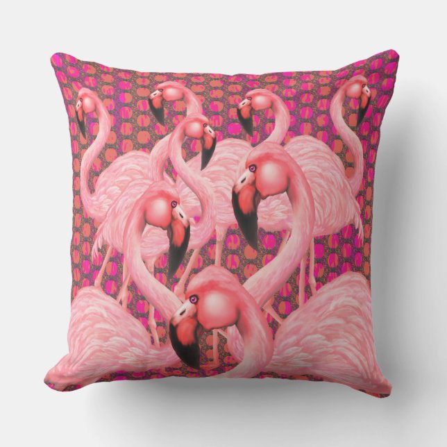 Flamingoes on Parade Cushion (Front)