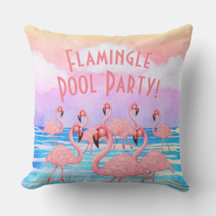Flamingoes on Parade Cushion