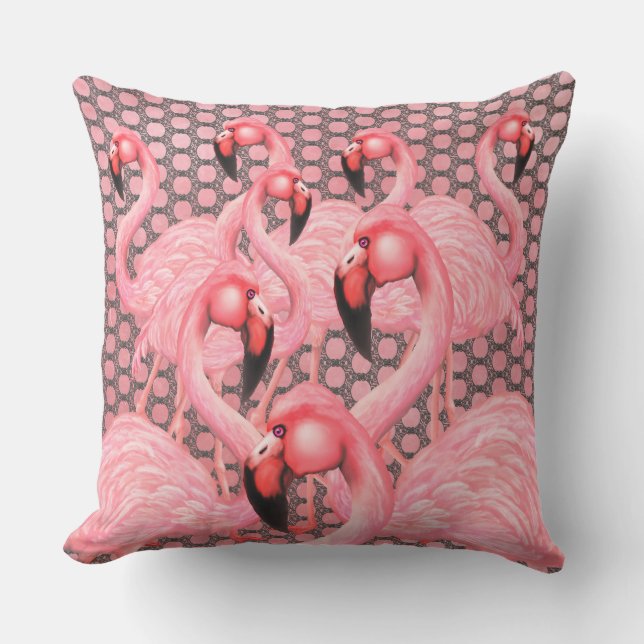 Flamingoes on Parade Cushion (Front)