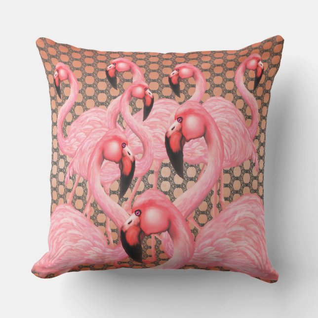 Flamingoes on Parade Cushion (Front)