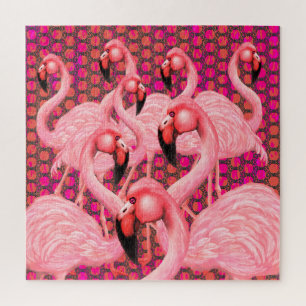 Flamingoes on Parade Jigsaw Puzzle