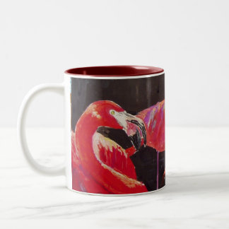 Flamingoes Watercolor Two-Tone Coffee Mug