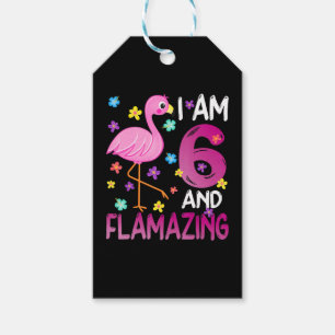 Flamingoo I Am 6 Flamazing Amazing 6th Birthday Gift Tags