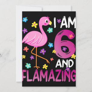Flamingoo I Am 6 Flamazing Amazing 6th Birthday Holiday Card