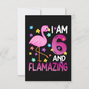 Flamingoo   I Am 6 Flamazing Amazing 6th Birthday Invitation