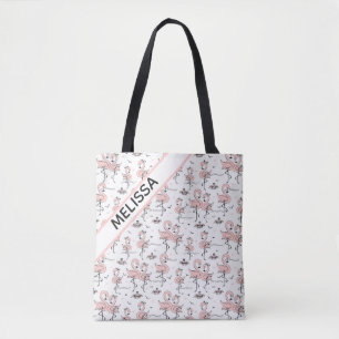 Flamingos and Crabs  Tote Bag