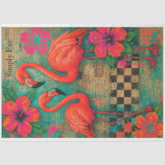 Flamingos and Hibiscus – Decoupage Paper | Tissue 