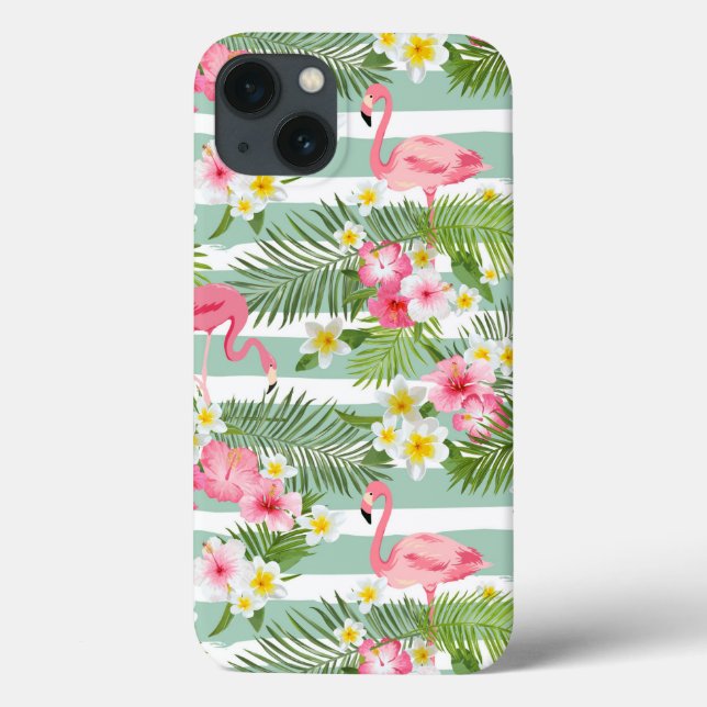 Flamingos And Stripes Case-Mate iPhone Case (Back)