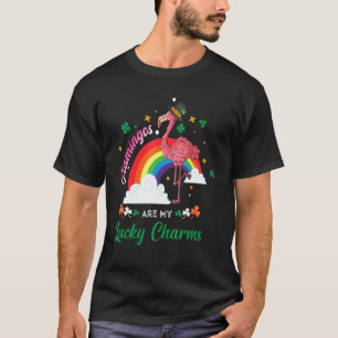 Flamingos Are My Lucki Charm Shamrock Happi St Pat T-Shirt