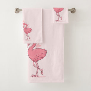 Flamingos Bath Towel Set