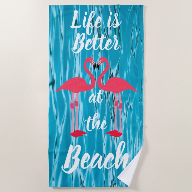 Flamingos Beach Towel (Front)