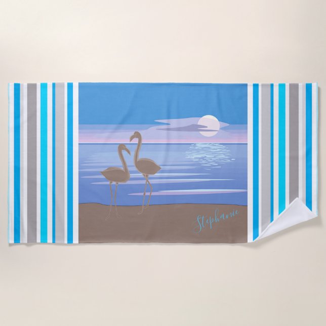 Flamingos Beach Towel (Front)