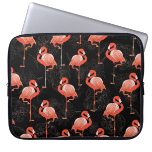 Flamingos Birds: Vintage Textile Design Laptop Sleeve