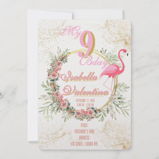 Flamingo's Birthday Invitation Template
