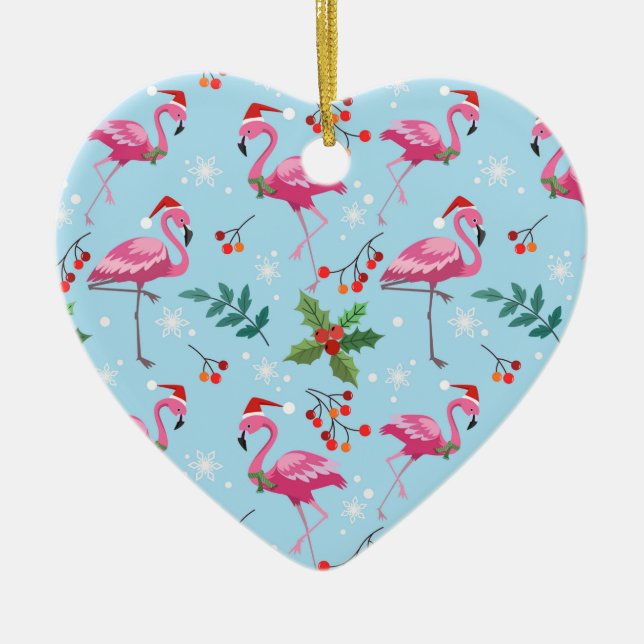 Flamingos Ceramic Ornament (Front)